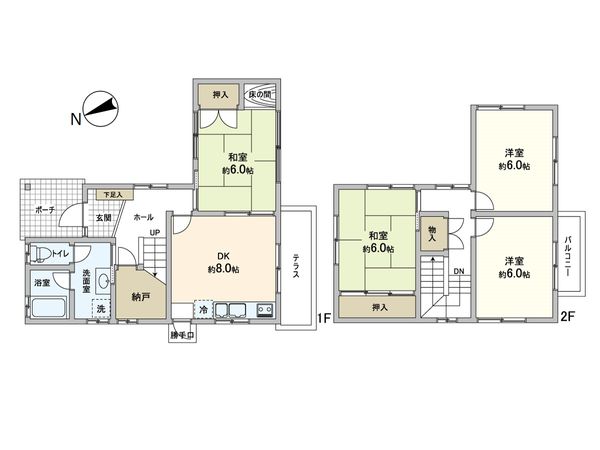 箕面市粟生間谷西7丁目 戸建 間取図(平面図) 間取図(平面図)