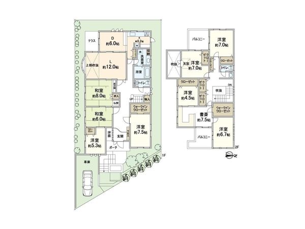 箕面市小野原東4丁目 戸建 間取図(平面図)