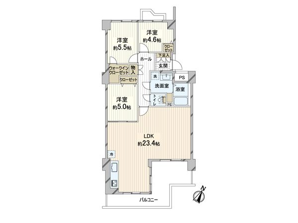 公社山田西第3次団地A3棟 間取図(平面図) 間取図(平面図)