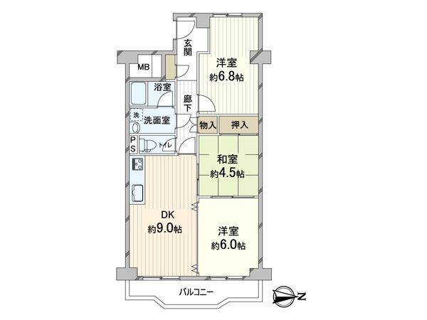 日商岩井第3緑地公園マンション 間取図(平面図)