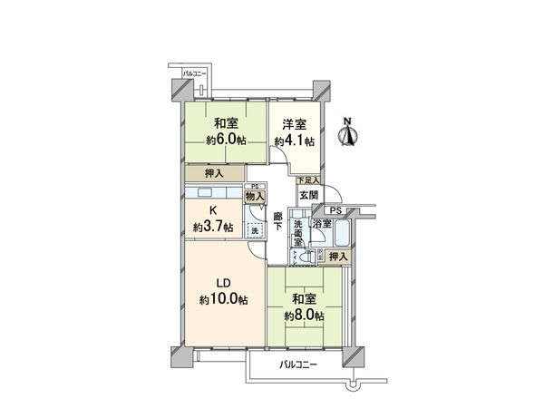 北緑丘第四住宅18号棟 間取図(平面図) 間取図(平面図)