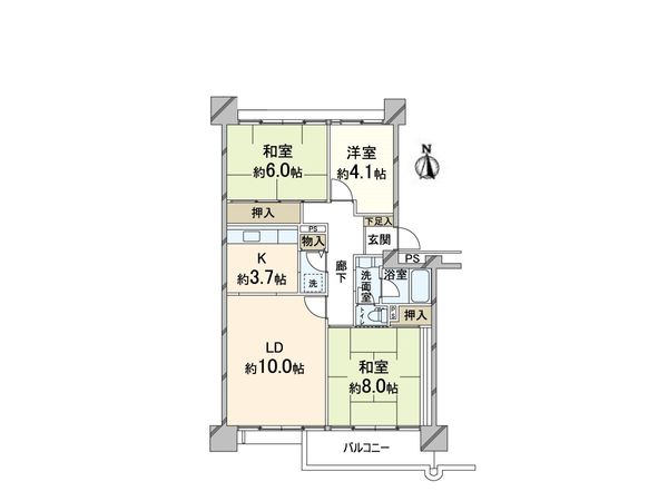 北緑丘第四住宅18号棟 間取図(平面図) 北緑丘第四住宅18号棟 間取図(平面図)