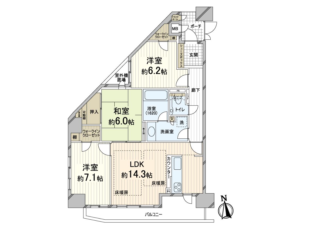 ルモン・夕陽丘学園坂 間取図(平面図) 間取図(平面図)