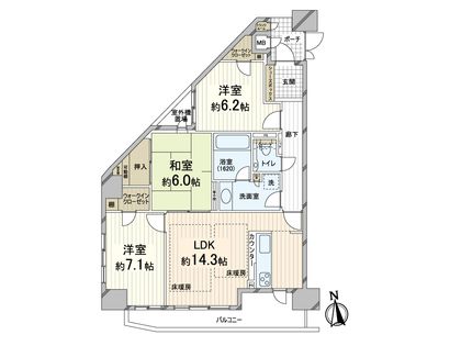ルモン・夕陽丘学園坂 間取図(平面図)