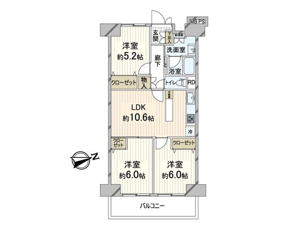 豊中緑ヶ丘サンハイツ D棟 間取図(平面図) 間取図(平面図)