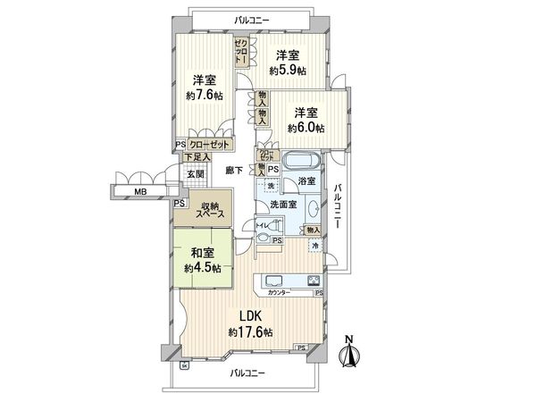 ルネブラン・クール北千里古江台 間取図(平面図) 間取図(平面図)