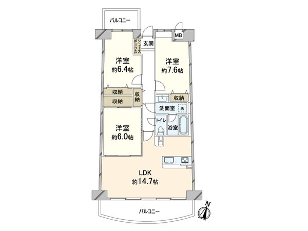 藤和箕面ホームズ A棟 間取図(平面図) 藤和箕面ホームズ A棟 間取図(平面図)