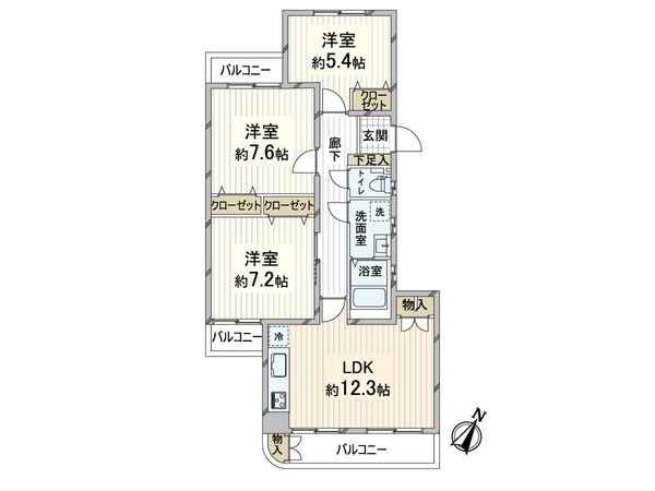 公社山田西第一次団地 A3棟 間取図(平面図)