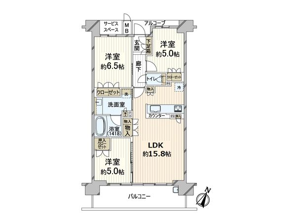 ジオ北千里藤白台 A棟 間取図(平面図)