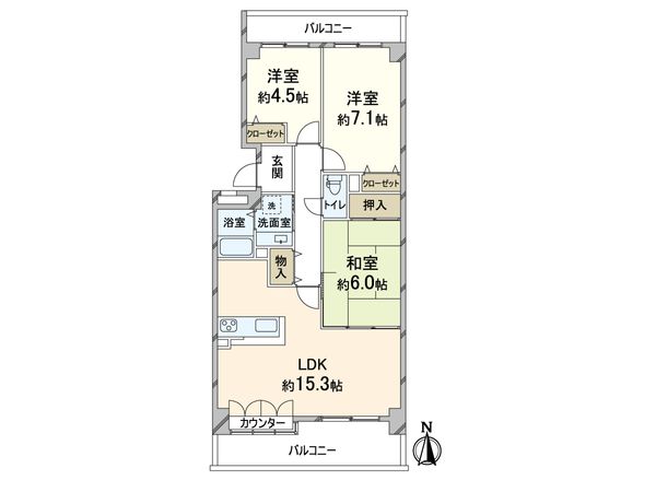 パーク・ハイム千里津雲台 間取図(平面図)