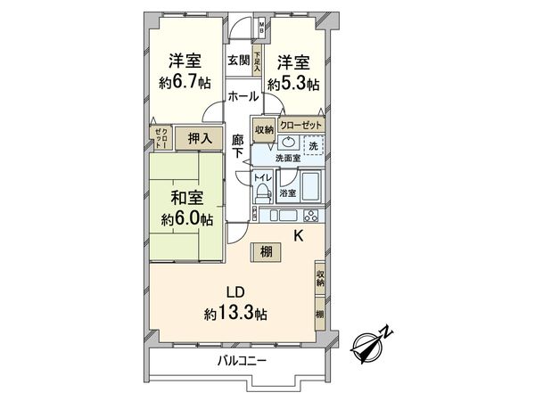 千里中央パーク・ヒルズ H棟 間取図(平面図)