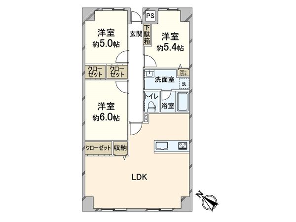 千里中央パーク・ヒルズ B棟 間取図(平面図)