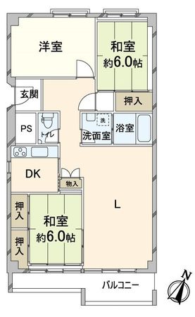 メゾン千里D6棟 間取図(平面図)