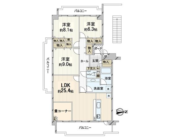 ジオ緑地公園 四番館 間取図(平面図)