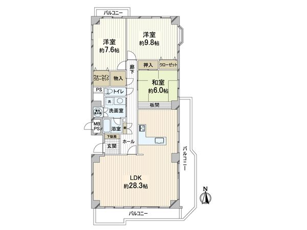 北千里セントポリアD-11棟 間取図(平面図)