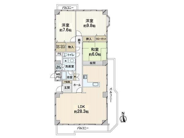 北千里セントポリアD-11棟 間取図(平面図)