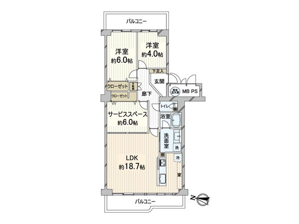 千里台スカイハイツ C棟 間取図(平面図)