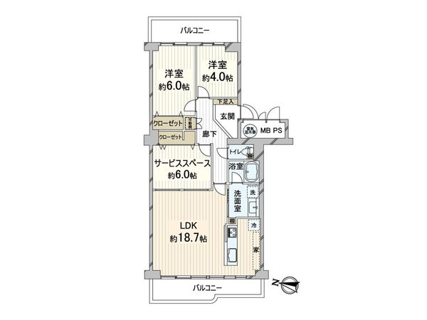 千里台スカイハイツ C棟 間取図(平面図)