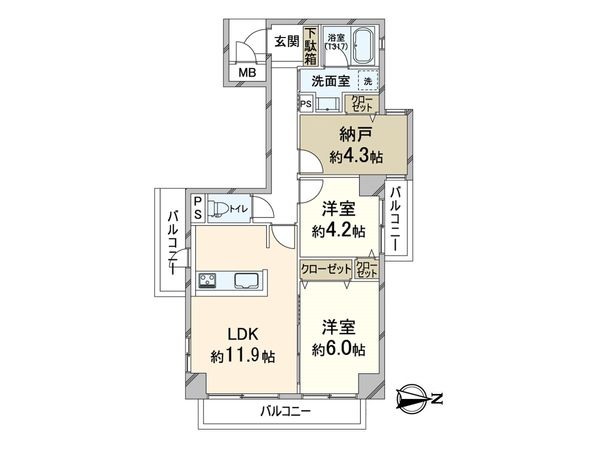 パーク・ハイム真田山公園 間取図(平面図)