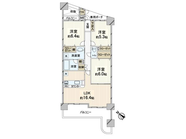 メロディーハイム千里万博公園 間取図(平面図)