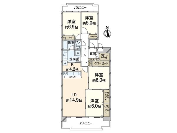 ジオ緑地公園 5番館 間取図(平面図)