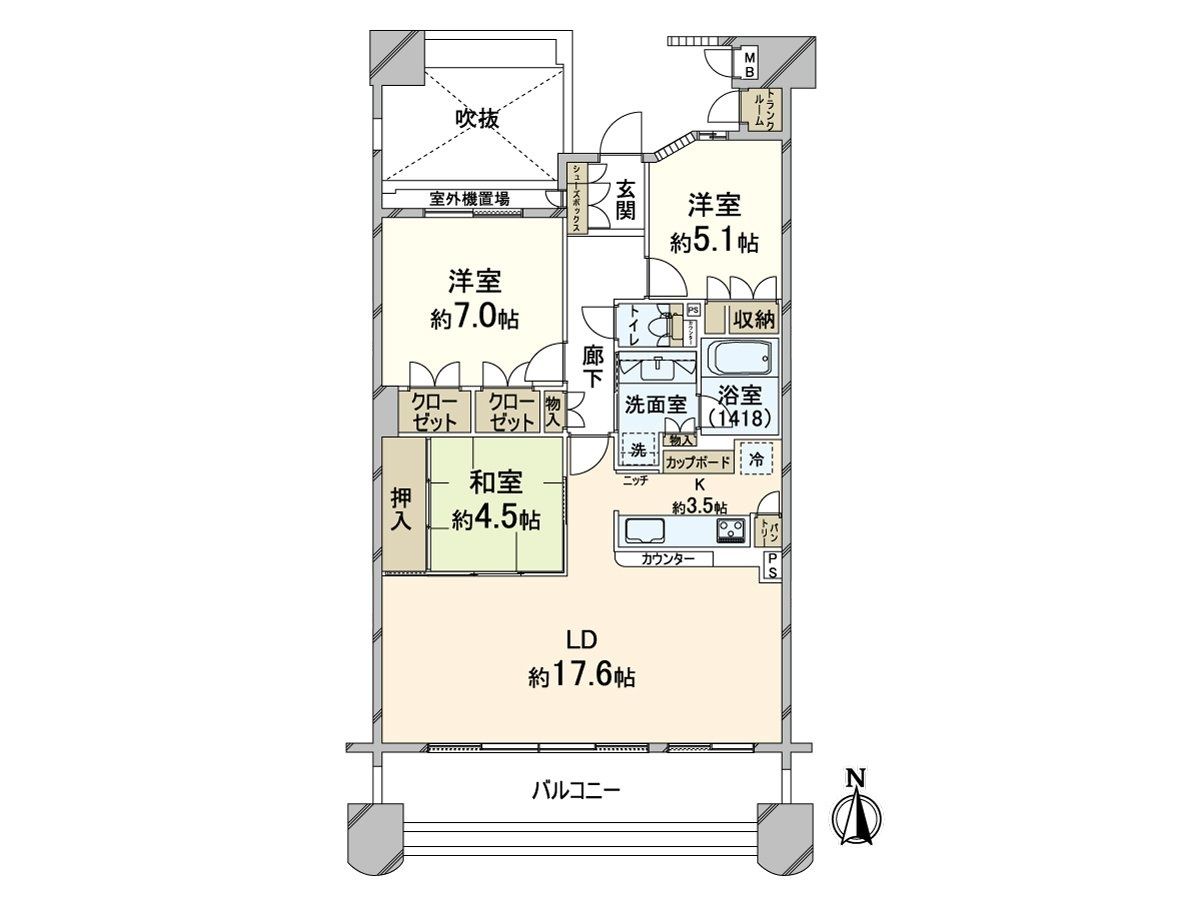 ルネ千里中央 ザ・ローズガーデン 間取図(平面図) 間取図(平面図)