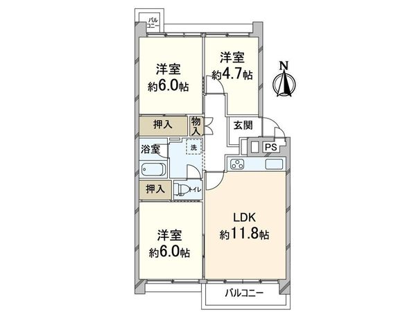 北緑丘第三住宅15号棟 間取図(平面図) 北緑丘第三住宅15号棟 間取図(平面図)