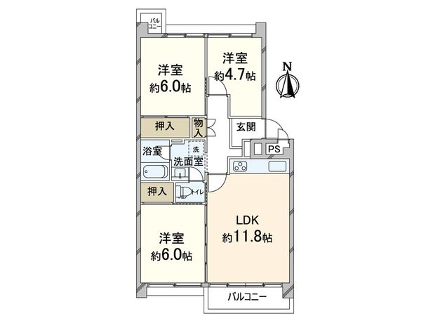 北緑丘第三住宅15号棟 間取図(平面図) 北緑丘第三住宅15号棟 間取図(平面図)