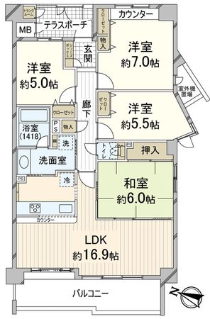 セントラル箕面外院 間取図(平面図) セントラル箕面外院 間取図(平面図)