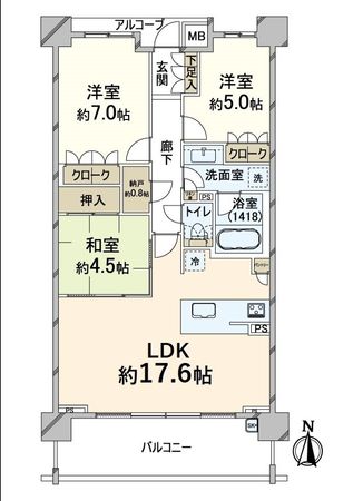 パークホームズ北千里 間取図(平面図)
