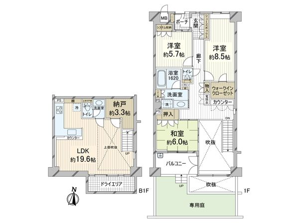 メロディーハイム千里山田 間取図(平面図) 間取図(平面図)