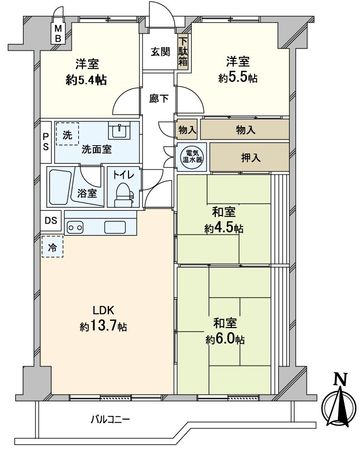 箕面ビューハイツ 間取図(平面図) 箕面ビューハイツ 間取図(平面図)