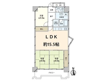 朝日プラザ千里A棟 間取図(平面図)