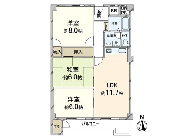 南千里オリーブヴィラ N棟 間取図(平面図) 間取図(平面図)