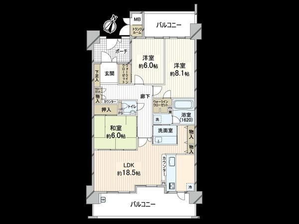 コスモ箕面ガーデンフォルム 間取図(平面図)