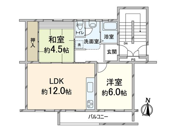 箕面粟生第二住宅第22号棟 間取図(平面図)