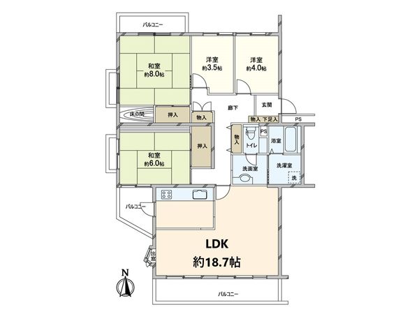グリーンヒル東箕面第八号棟 間取図(平面図)
