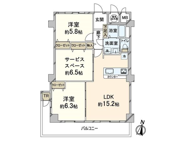 南千里オリーブヴィラ N棟 間取図(平面図) 南千里オリーブヴィラ N棟 間取図(平面図)