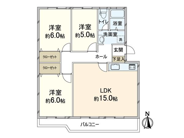 有楽箕面ハイツ6号棟 間取図(平面図)