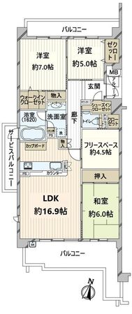 新千里桜ヶ丘メゾンシティ四番館 間取図(平面図)