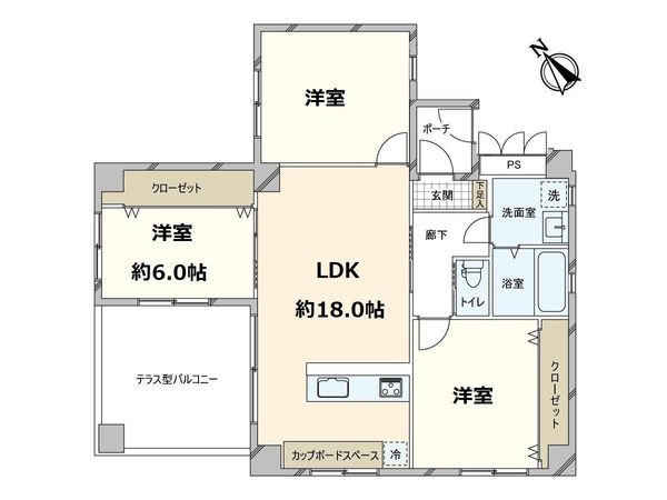 プレステージ新千里西町3号棟 間取図(平面図) プレステージ新千里西町3号棟 間取図(平面図)