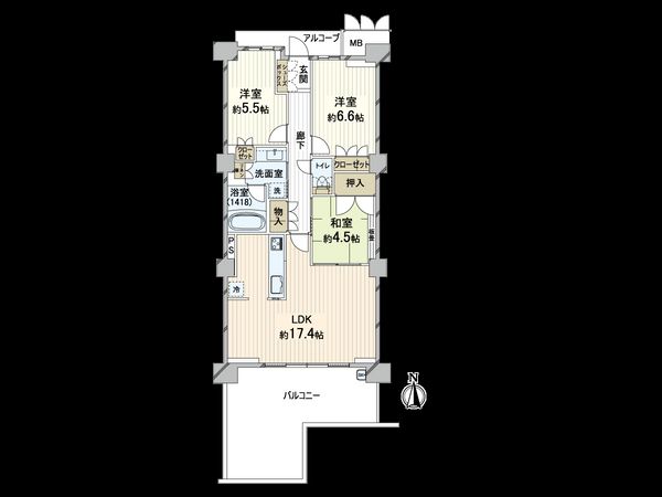 グランロジュマン豊中少路D街区 間取図(平面図)