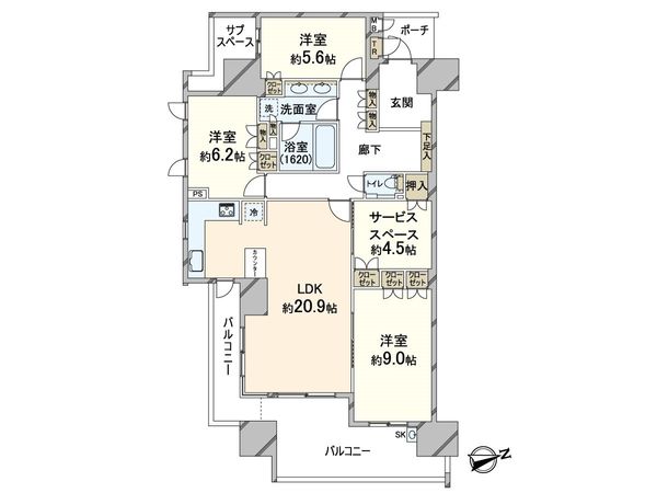 グランドメゾン千里中央東丘 Ⅲ番館 間取図(平面図)