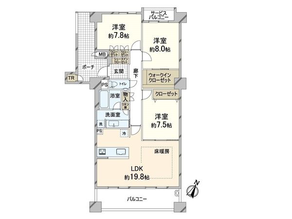 グランドメゾン万博公園南 間取図(平面図) グランドメゾン万博公園南 間取図(平面図)