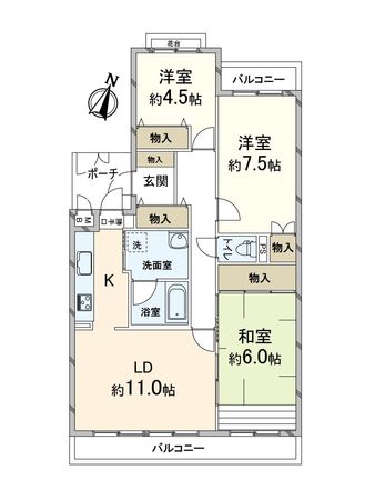 イースト・アベニュー箕面おのはら 8号棟 間取図(平面図) イースト・アベニュー箕面おのはら 8号棟 間取図(平面図)