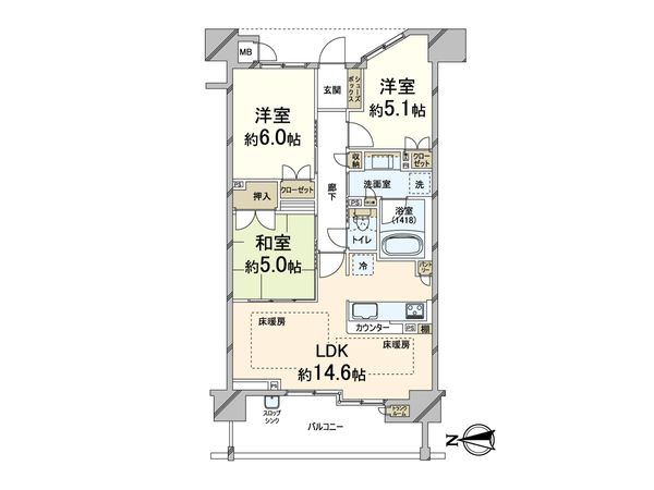 パークナード江坂垂水町 間取図(平面図) パークナード江坂垂水町 間取図(平面図)