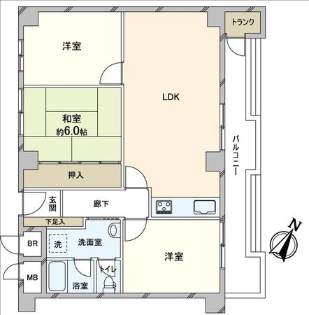 南千里オリーブヴィラS棟 間取図(平面図) 南千里オリーブヴィラS棟 間取図(平面図)