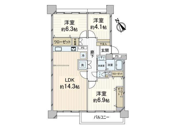 北緑丘第四住宅 18号棟 間取図(平面図) 北緑丘第四住宅 18号棟 間取図(平面図)