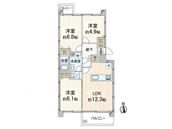 北緑丘第四住宅 18号棟 間取図(平面図) 北緑丘第四住宅 18号棟 間取図(平面図)
