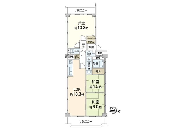 サンヴェール千里緑地公園1号棟 間取図(平面図) サンヴェール千里緑地公園1号棟 間取図(平面図)